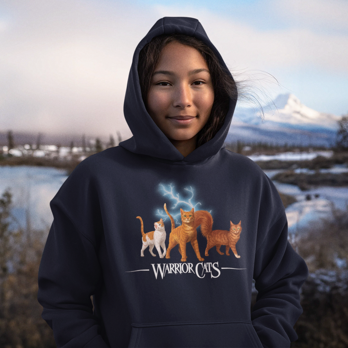 Sweat à capuche unisexe pour jeunes La Guerre des Clans – Étoile de Feu / Cœur Blanc / Poil d'Écureuil