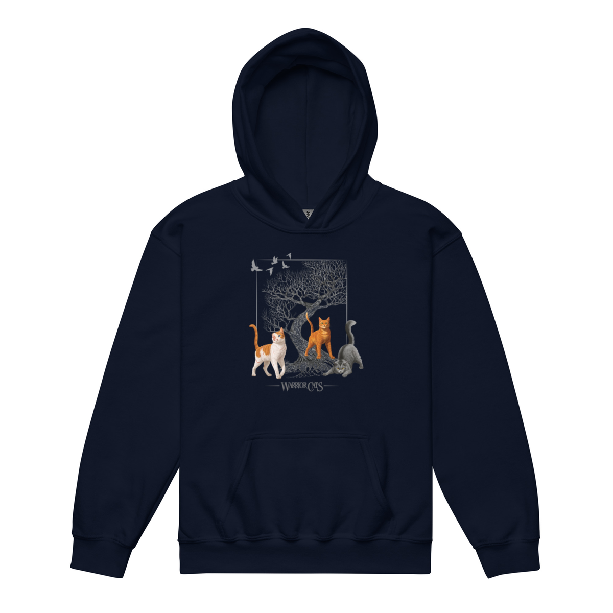 Sweat à capuche unisexe pour jeunes Warrior Cats Tree – Étoile de Feu / Cœur de Neige / Plume Grise